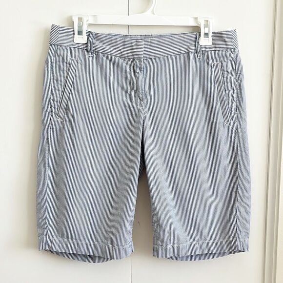J Crew City Fit Striped Seersucker Bermuda Shorts - Picture 1 of 5